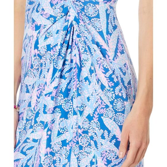 Lilly Pulitzer Women's Odella V-Neck Midi Dress, Barton Blue Star Gazing - Picture 3 of 3